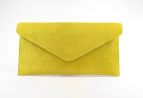 Yellow envelope clutch bag